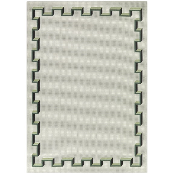 Balta Samina Transitional Border Indoor/Outdoor Area Rug 5'3" x 7' - Green