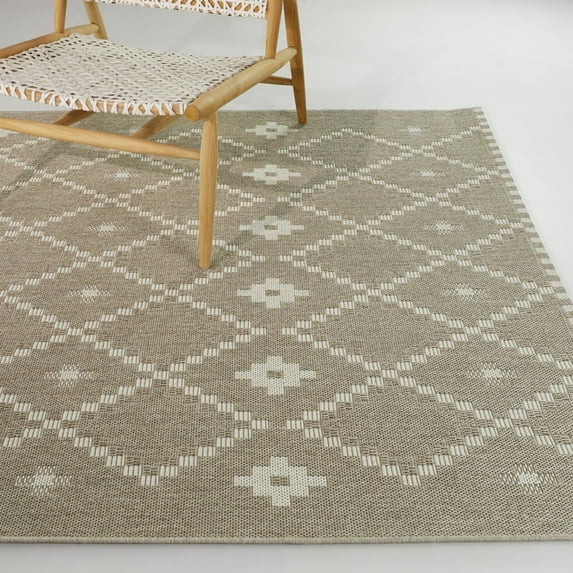 Balta Selwyn Diamond Trellis Indoor/Outdoor Area Rug Beige/Ivory 7'10" x 10' 8' x 10'