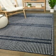 thumbnail image 1 of Balta Sinclair Striped Contemporary Area Rug Blue 2'7" x 7' Runner 6' Runner, 8' Runner Runner, Indoor Entryway, Kitchen, Dining Room Navy, 1 of 5