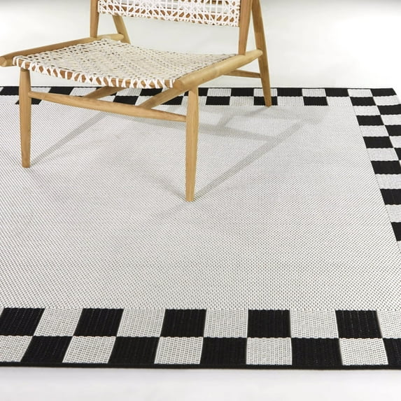 Tabor Checkered Border Area Rug