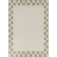 Balta Tabor Checkered Border Indoor/Outdoor Area Rug 7'10" x 10' Tan