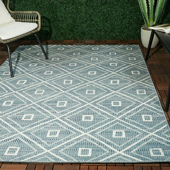 Balta US, Inc Annika Diamond Trellis Pattern Indoor/ Outdoor Area Rug Sage 7'10" x 10' 8' x 10' Sage, Off-White