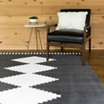 thumbnail image 1 of Balta US, Inc Nisha Geometric Modern Stripe Area Rug Black 7'10" x 10' 8' x 10' Indoor Silver, Grey, 1 of 5