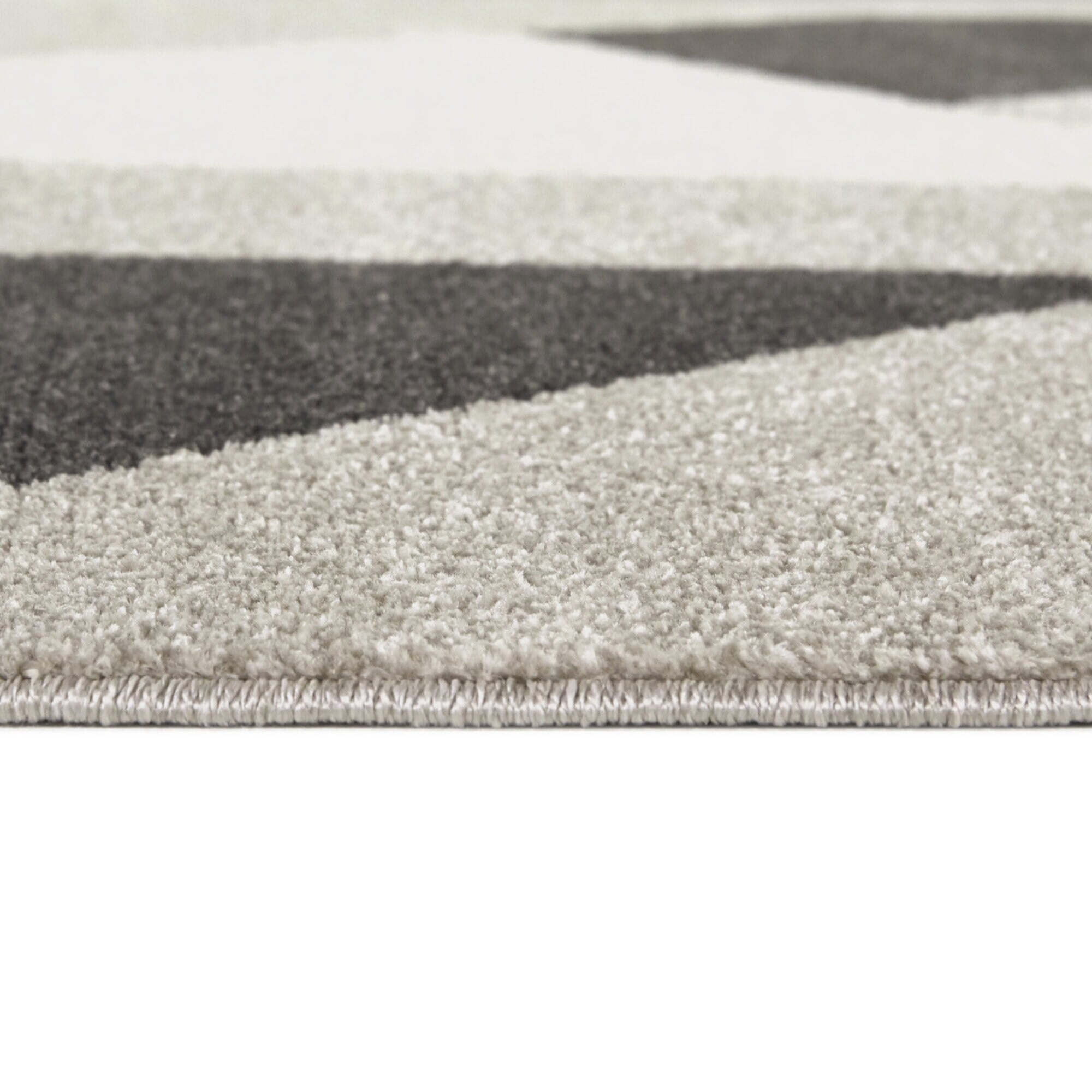 Large Black and Gray Abstract Synthetic Area Rug