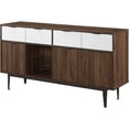 thumbnail image 1 of Baltic 60" Asymmetrical 2-Drawer Sideboard in Faux White Marble/Dark Walnut, 1 of 4