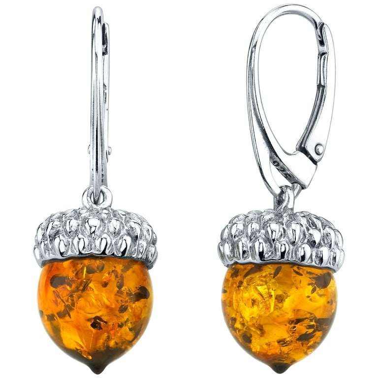 Amber acorn earrings sale