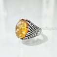 thumbnail image 1 of Baltic Amber Mans Ring, Natural Baltic Amber ring, Silver Jewelry, 925 Silver Ring, Birthday Gift, Heavy Mens Ring, Arabic Design, Ottoman Style Ring, Christmas, Turkey Mens Signet Ring, 1 of 7