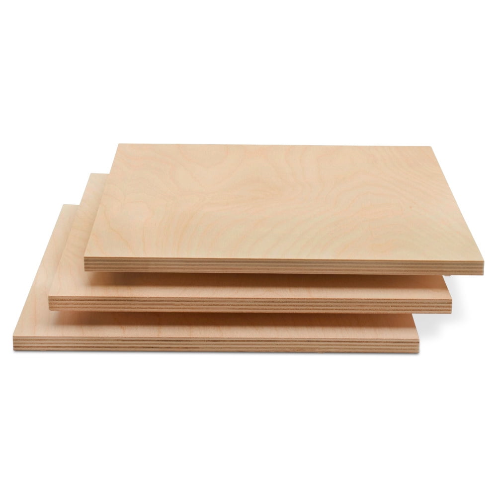 Baltic Birch Plywood 12 x 12 x 1/2 Inch 12 mm Craft Wood, Pack of 6 B