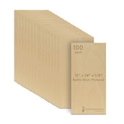 Baltic Birch Plywood, 3 mm 1/8 x 12 x 24 Inch Craft Wood, Box of 100 B/BB Grade Baltic Birch Sheets, Perfect for Laser, CNC Cutting and Wood Burning, by Woodpeckers