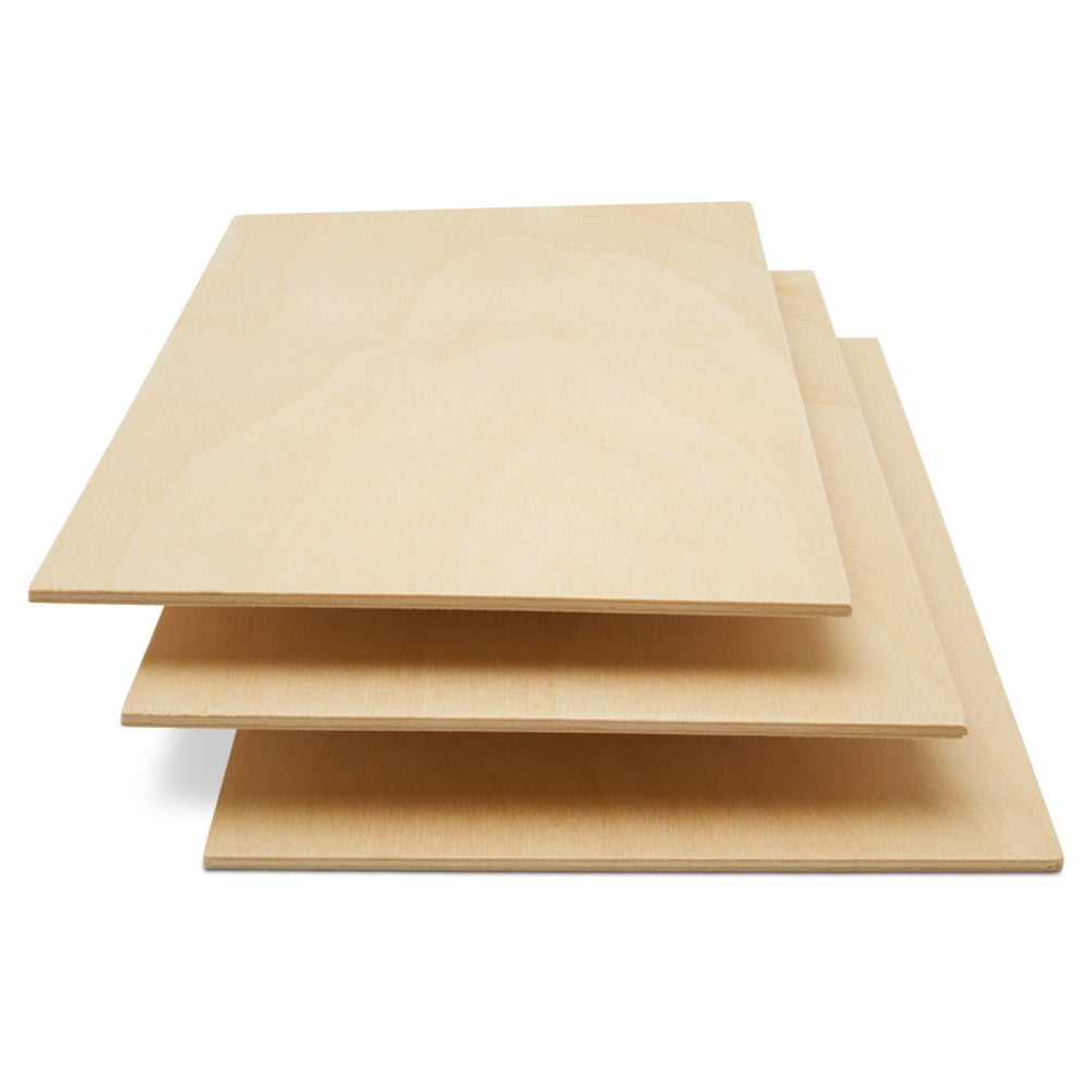 Baltic Birch Plywood, 3 mm 1/8 x 6 x 12 Inch Craft Wood, Box of 250 B/BB  Grade Baltic Birch Sheets, Perfect for Laser, CNC Cutting and Wood Burning,  by Woodpeckers 