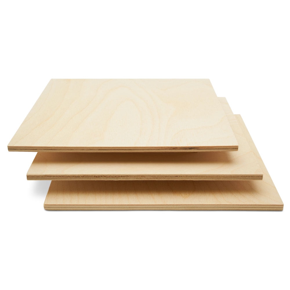 Baltic Birch Plywood, 6 mm 1/4 x 12 x 12 Inch Craft Wood, Box of 100 B/BB  Grade Baltic Birch Sheets, Perfect for Laser, CNC Cutting and Wood Burning,  by Woodpeckers 