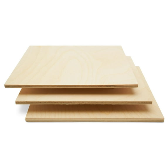 Baltic Birch Plywood, 6 mm 1/4 x 6 x 6 Inch Craft Wood, Pack of 100 B/BB Grade Baltic Birch Sheets, Perfect for Laser, CNC Cutting and Wood Burning, by Woodpeckers