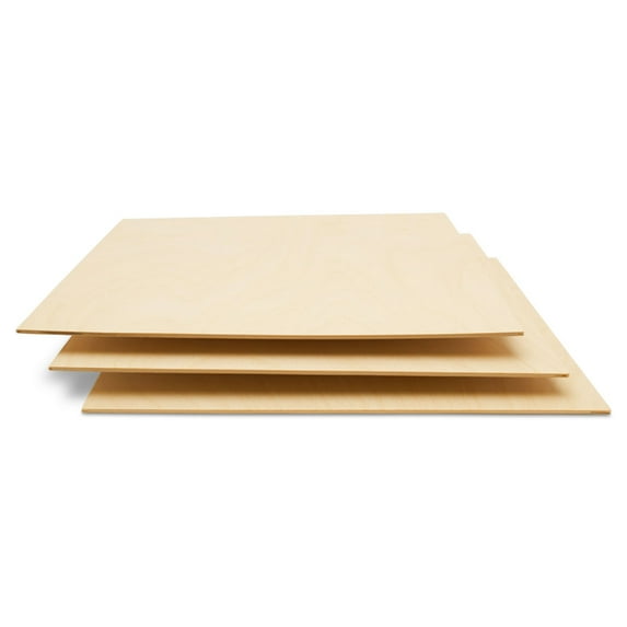 Baltic Birch Plywood, 8 x 8 x 1/8 Inch - 3 mm Craft Wood, Box of 500 B/BB Grade Baltic Birch Sheets, Perfect for Laser, CNC Cutting and Wood Burning, by Woodpeckers