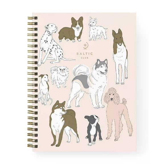 Baltic Club Cats Spiral Notebook, Beigekhaki, 6 x 8
