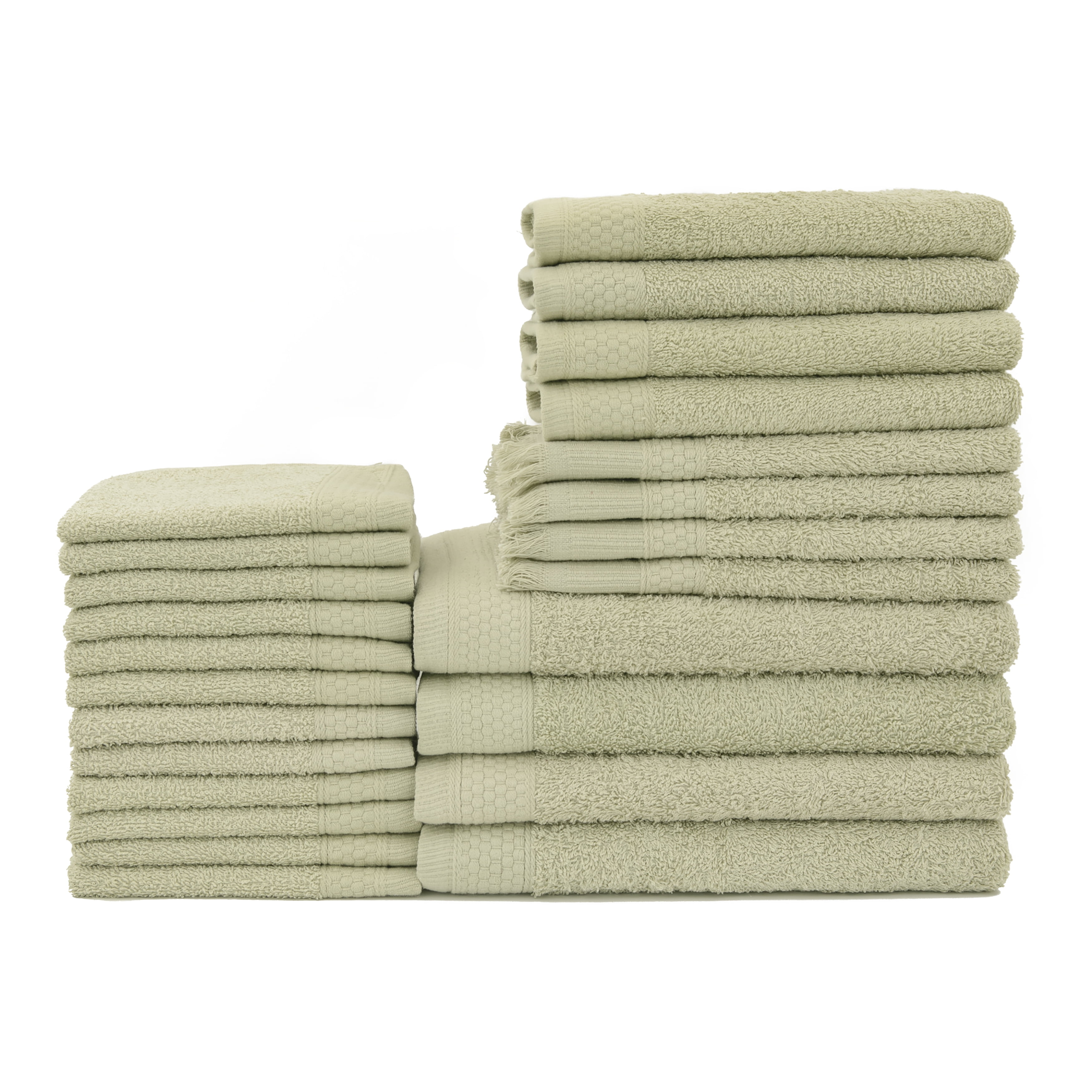 Baltic Linen Cotton Bath Towels, Thyme Green(24 Pieces)