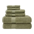 thumbnail image 1 of Baltic Linen Traditional 6 Piece Egyptian Cotton Bath Towel Set, Green, 1 of 4