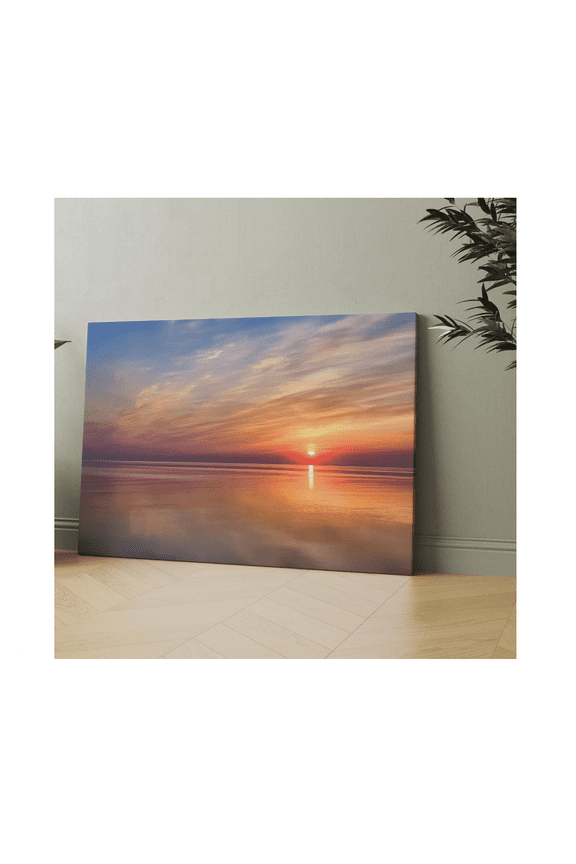 Baltic Sea Sunrise Poster Calm Ocean Reflections Soft Sky Home Decor Office Wall Art