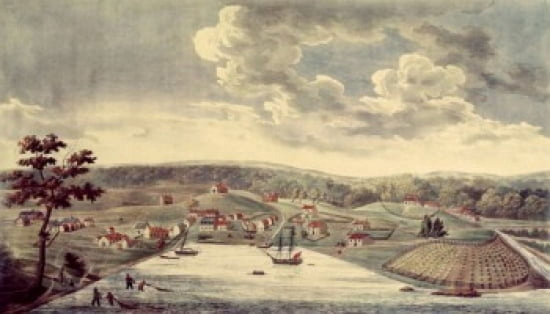 Baltimore 1752 1817 by William Strickland (1788-1854) From a Sketch by John Moale Canvas Art - William Strickland (18 x 24)