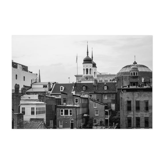 The Baltimore Basilica B&W - Baltimore Maryland Photography Black and White Architecture City Vintage Skyline Street Photography Unframed Wall Art Print 20 x 28 inches