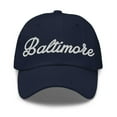 thumbnail image 1 of Baltimore Cap Baltimore Dad Hat Bold Script California CA Hat Embroidered Souvenir Gift Navy, 1 of 2