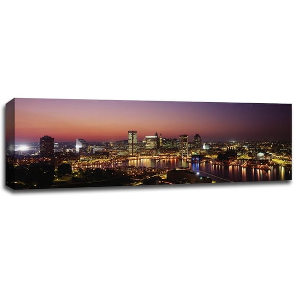 Baltimore Cityscape Wall Art Modern Landscape Canvas City Posters Trendy Cities Travel Night Modern Cityscape Building Artwork Building Artwork Room Decor