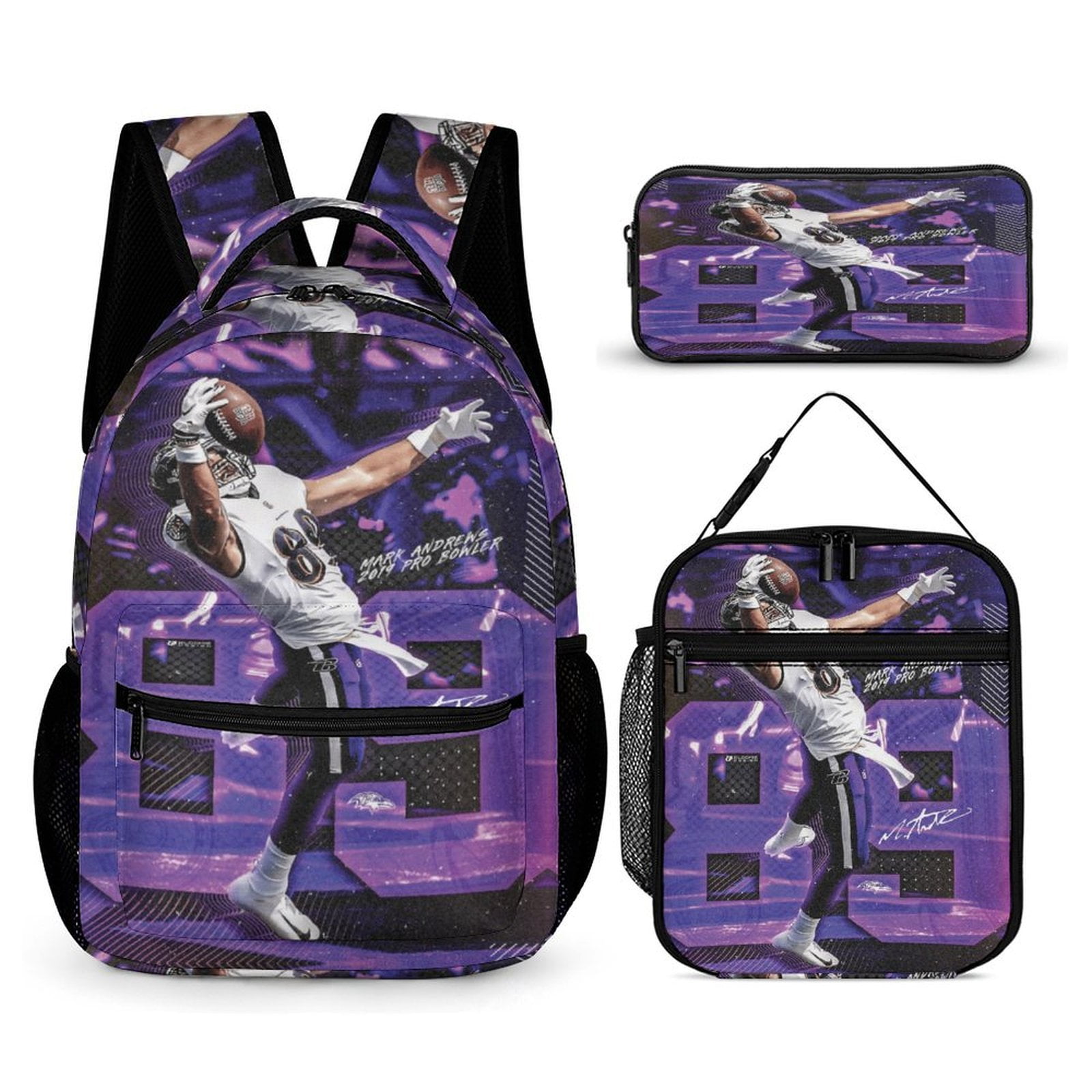 Baltimore Crows 3 Piece Backpack Set Anime Casual Daypack with Lunch ...