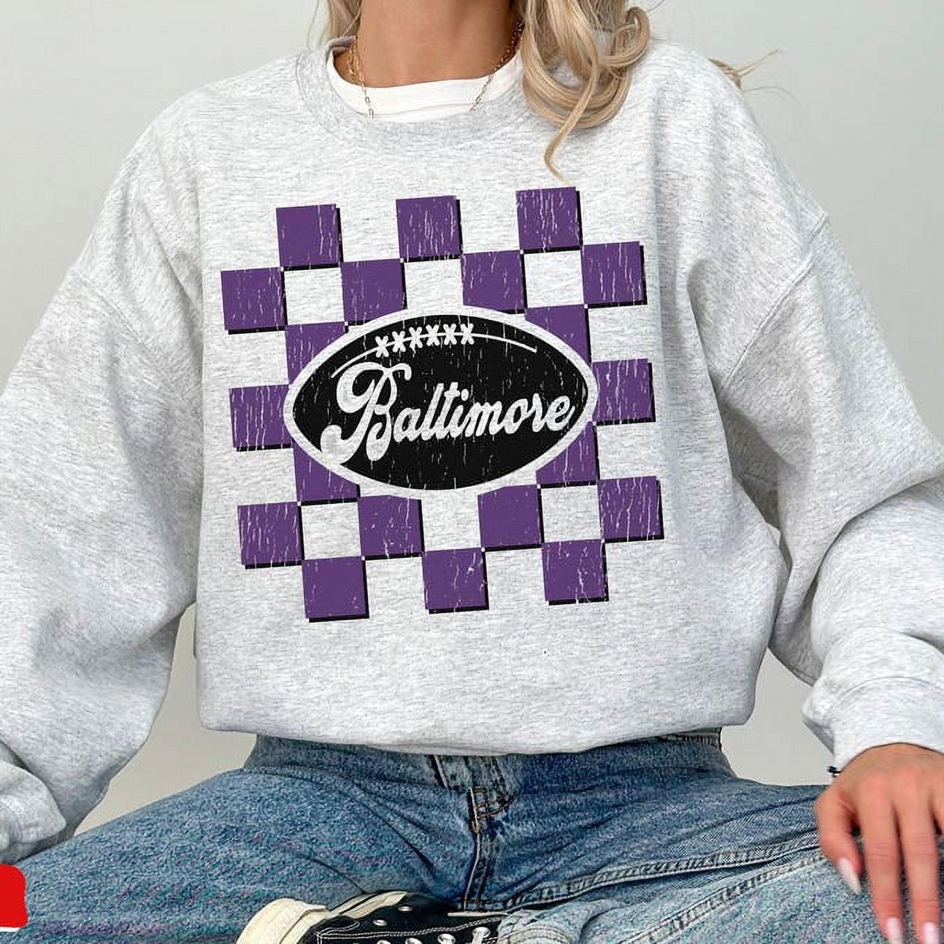 Baltimore Football Crewneck Sweatshirt, Raven Sweatshirt , Baltimore