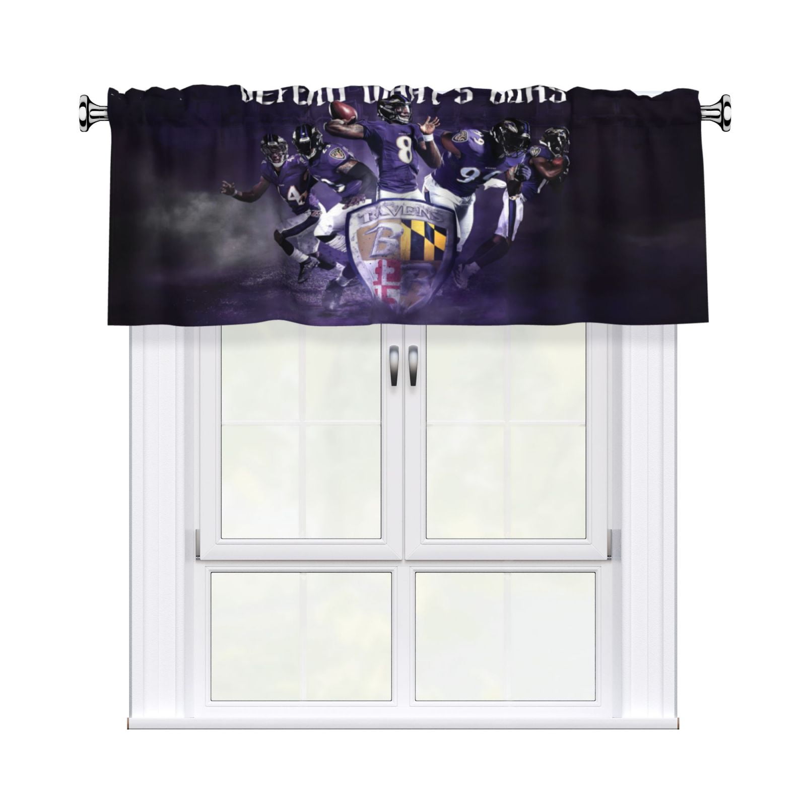 Baltimore Football Team Blackout Valance Curtains 54x18in, Decorative