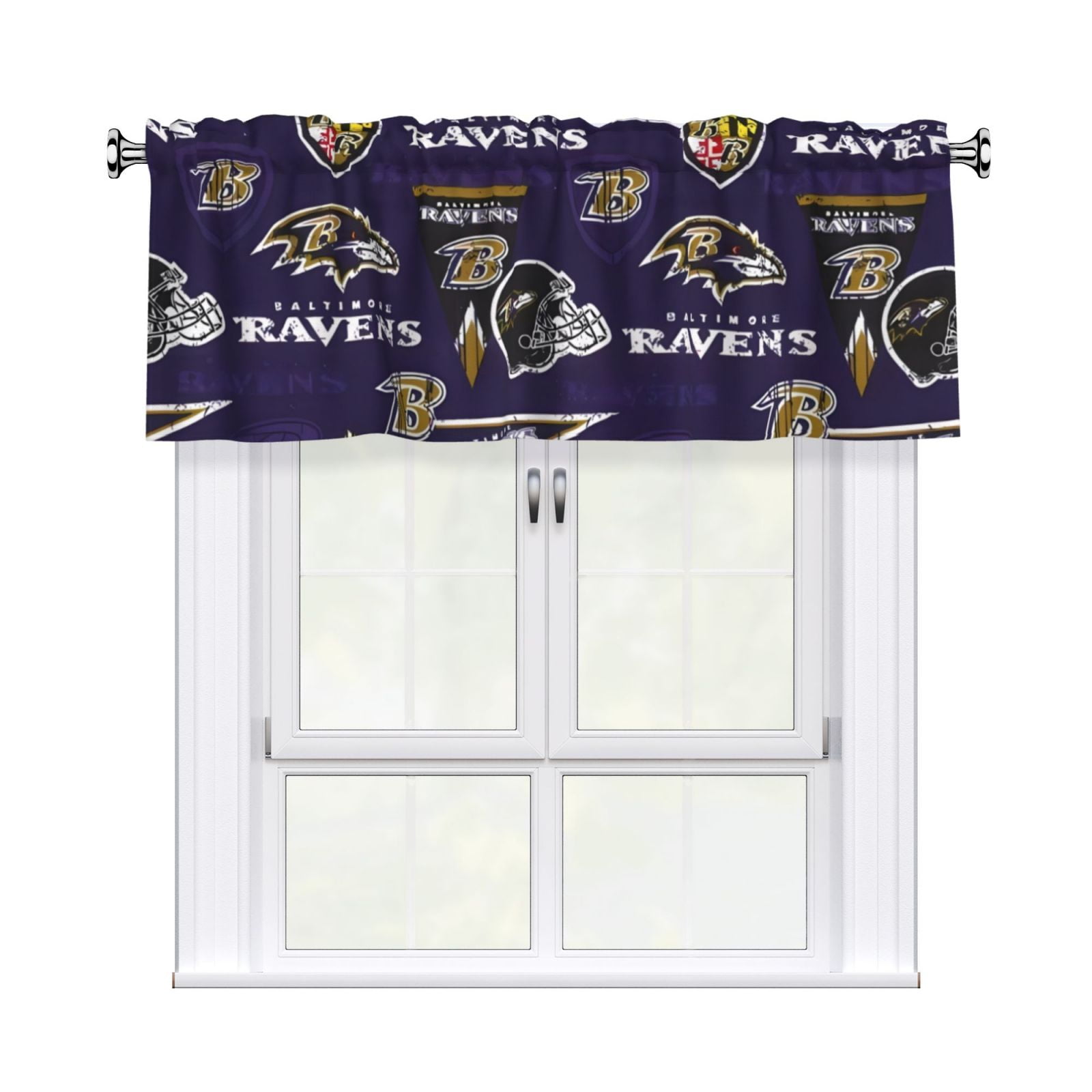 Baltimore Football Team-Inspired Short Window Curtain 54x18in - Rod ...