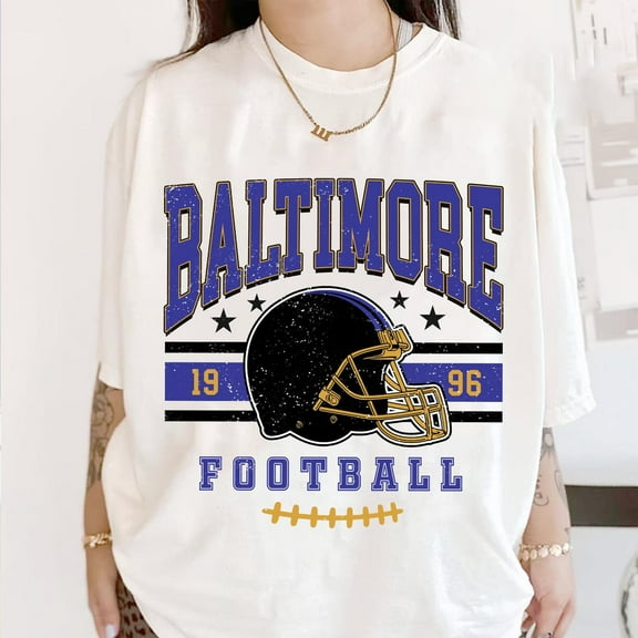 Baltimore Football Vintage T-Shirt, Oversized Football Shirt