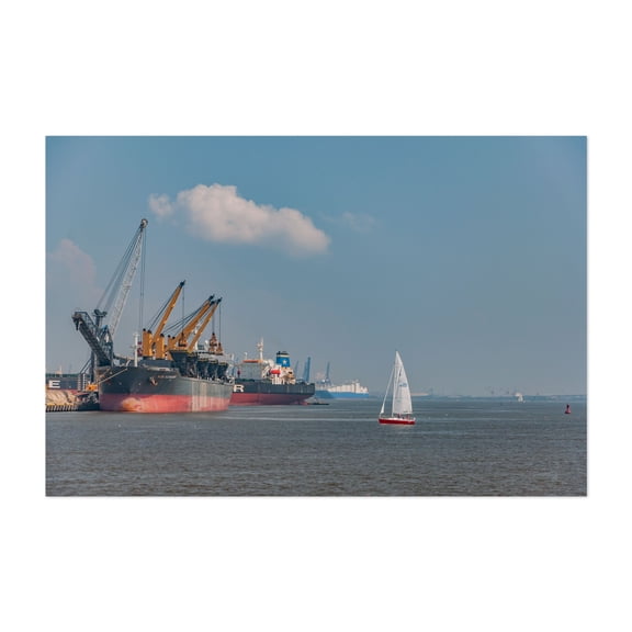 Baltimore Harbor from Fort McHenry - Baltimore Maryland Photography Harbor Sailboat Port Maritime Nautical Seascape Boat Unframed Wall Art Print 20 x 28 inches