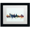 thumbnail image 1 of "Baltimore MD Skyline Blue" Canvas Art by Michael Tompsett, White Matte, Black Frame, 1 of 4