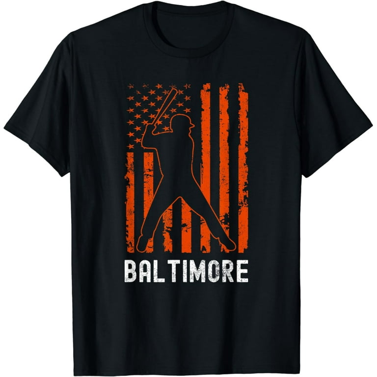t-shirt Baltimore Maryland American Flag Baseball Weathered T - Main Image