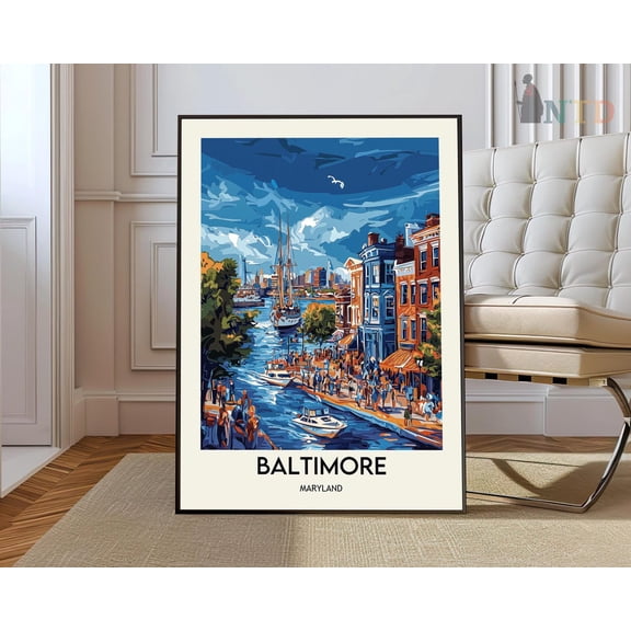 Baltimore Maryland City Poster, Unframed Paper Poster 8x10in
