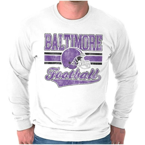 Baltimore Maryland Football Helmet Men's Long Sleeve Tee T Shirt Brisco Brands S