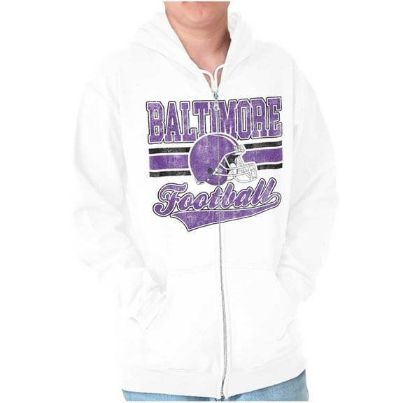 Baltimore Maryland Football Helmet Zip Hoodie Sweatshirt Men Brisco Brands M