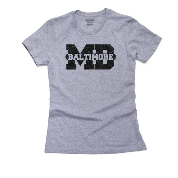 Baltimore, Maryland MD Classic City State Sign Women's Cotton Grey T-Shirt