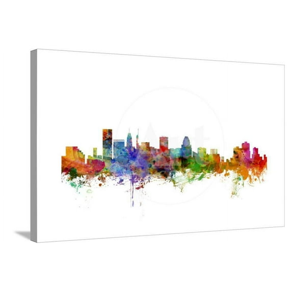 Baltimore Maryland Skyline, Scenic Stretched Canvas Wall Art by Michael Tompsett Sold by Art.Com