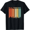 thumbnail image 1 of Baltimore Maryland Vintage Retro City Urban Skyline Seaport T-ShirtMen and women, Black T-shirt, size: Extra large, 1 of 4