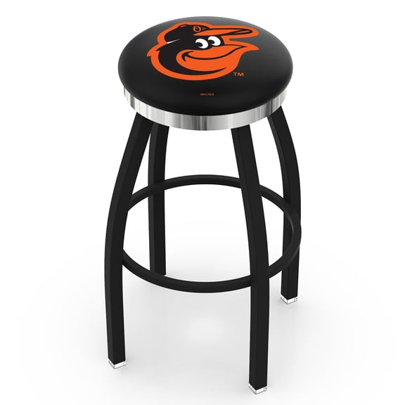 Baltimore Orioles 25" Swivel Counter Stool with Chrome Accent