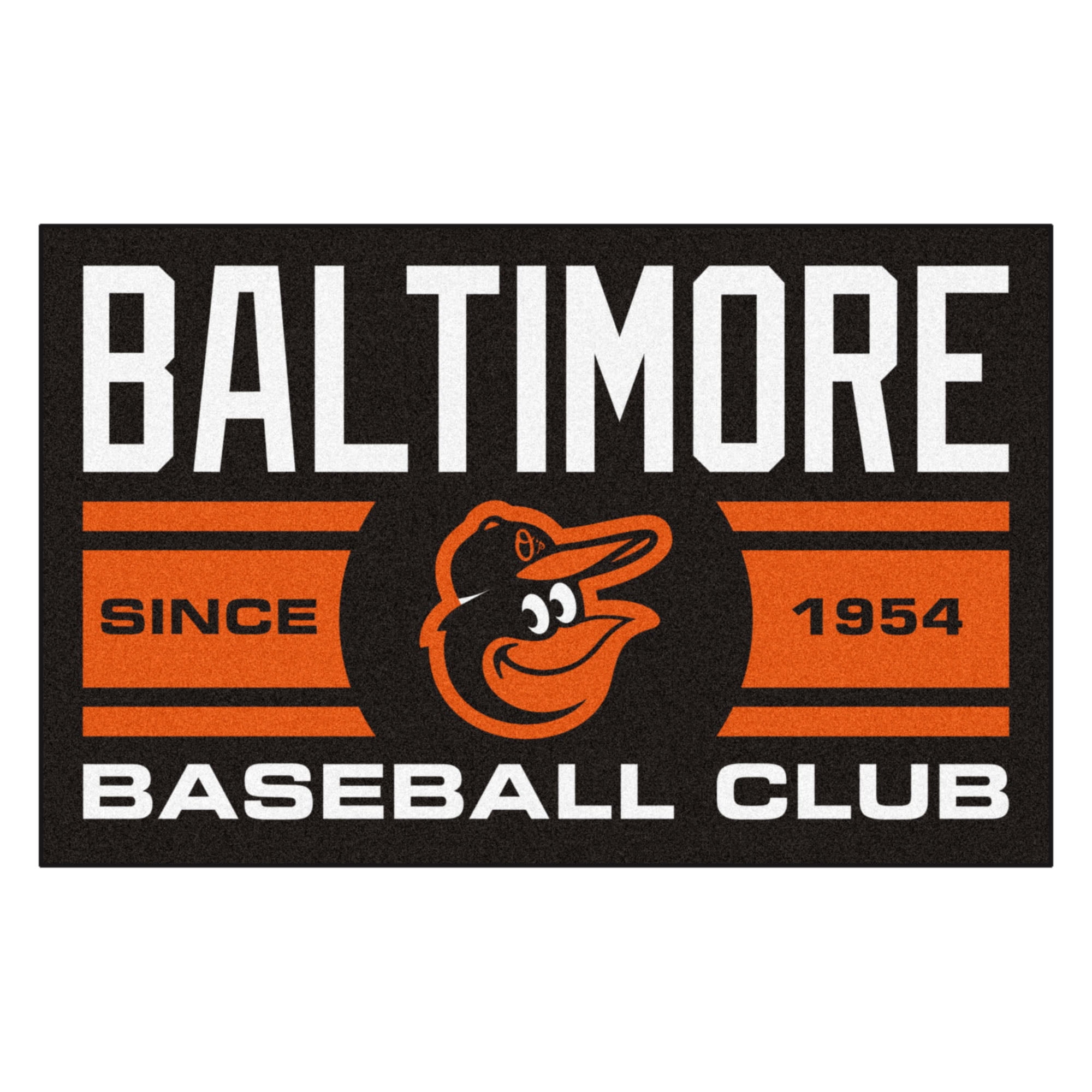 MLB Baltimore Orioles 4'x6' 1954 Retro Collection Plush Area Rug
