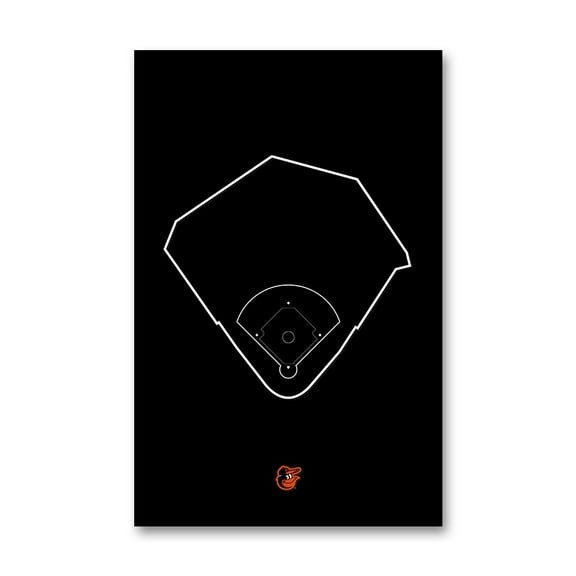 Baltimore Orioles Camden Yards 11" x 17" Ballpark Outline Art Poster