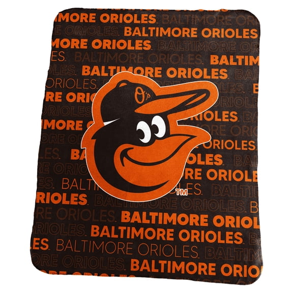 Logo Brands Baltimore Orioles 50" x 60" Classic Fleece Throw Blanket
