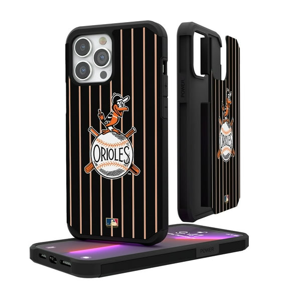 Baltimore Orioles Hartzell Bird Logo iPhone Pinstripe Cooperstown Design Rugged Case