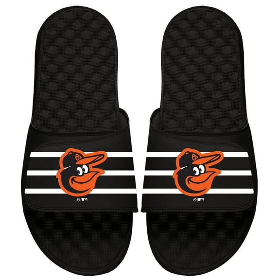 Baltimore Orioles ISlide Youth MLB Stripe Slide Sandals - Black