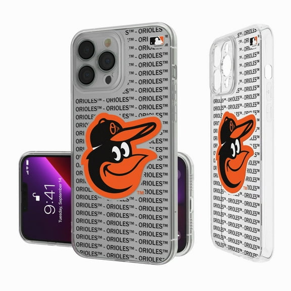 Baltimore Orioles Text Backdrop Clear iPhone Case
