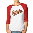 Baltimore_Orioles Women'S Novelty Primary Team Crew Neck Raglan Sleeves