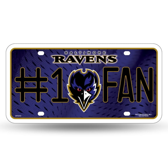 RAVENS #1 FAN PRIMARY LOGO METAL TAG