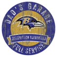 thumbnail image 1 of Baltimore Ravens 12" x 12" Dad's Garage Sign, 1 of 7