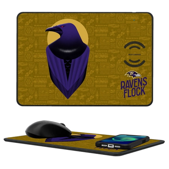 Baltimore Ravens 2024 Illustrated Limited Edition Wireless Charger and Mouse Pad